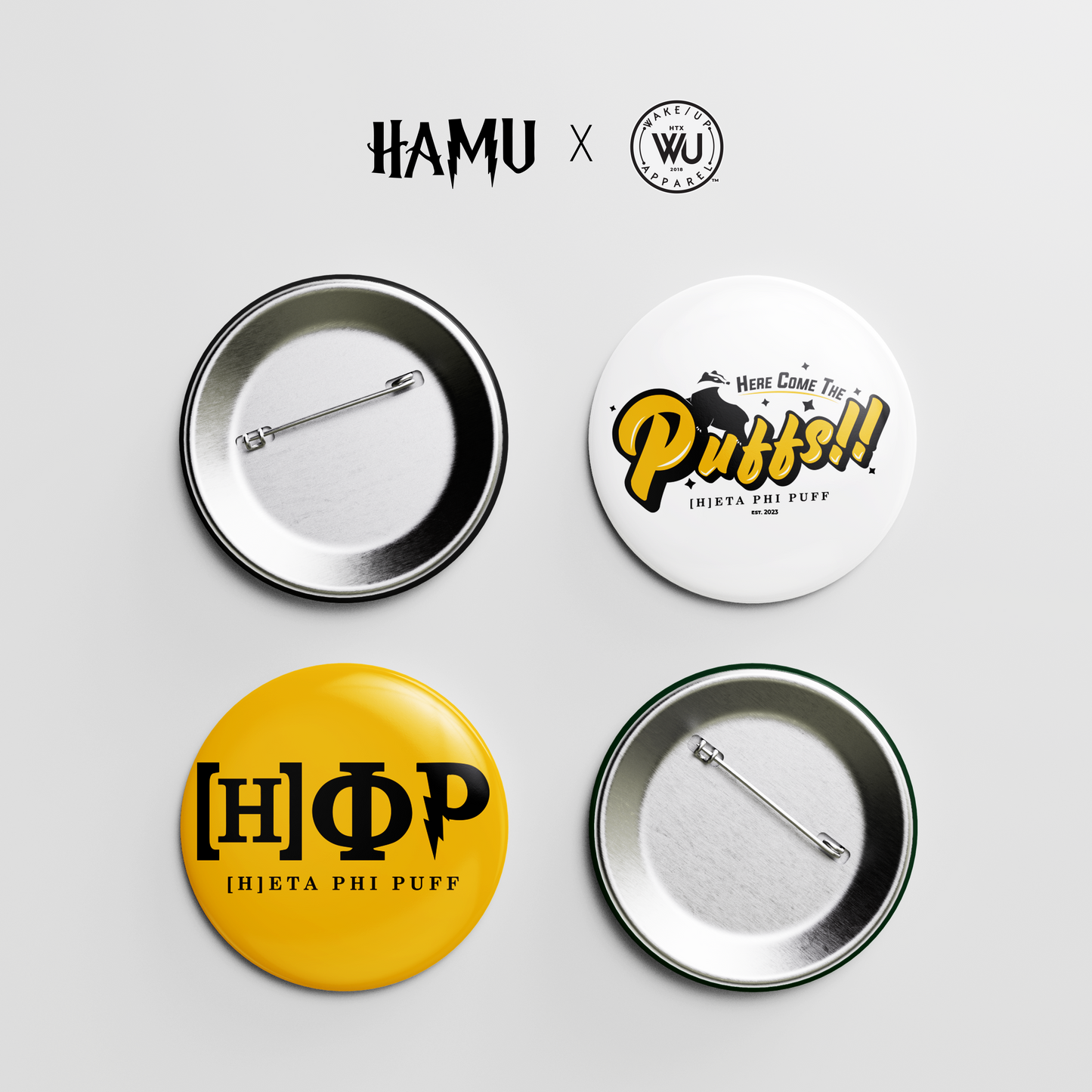 [H]eta Phi Puff - HAMU  House 2.5" Buttons